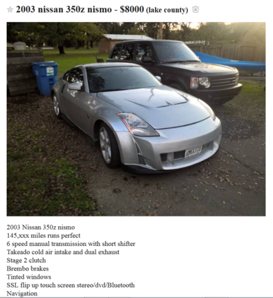 Just looks like more aftermarket body kit work, not an actual 03 Nismo. I really hope people shopping around for Zs these days do their research first.