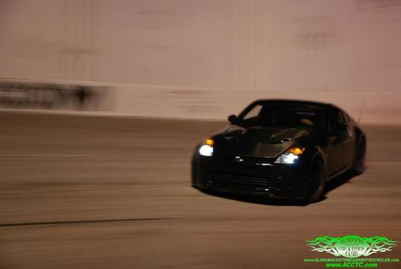 little sideways on the banks of the local speedway
