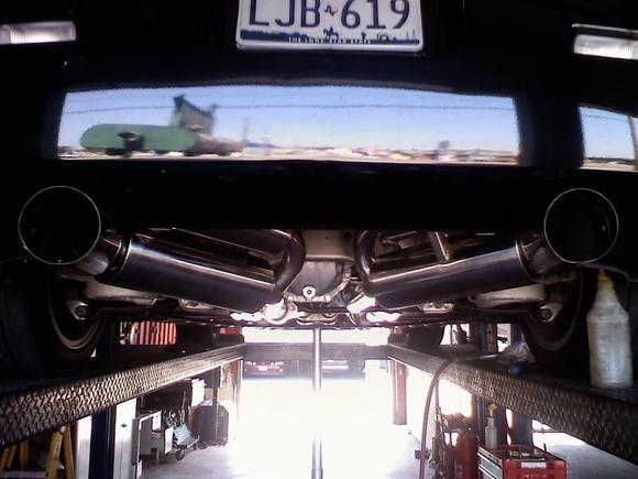HKS exhaust muffler installed Before/after