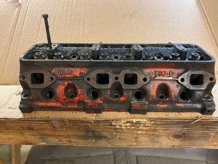 Cylinder heads for a Ford Y-block motor.