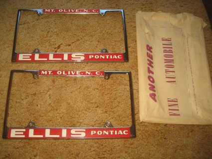 NOS  Ellis Pontiac  License Plate Frames