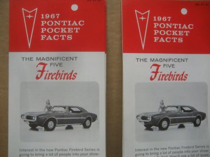 1967 Pontiac Firebird Sales Information Kit