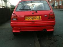 from the rear. ( the width of the steel wheels is cringe worthy)