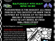 ace cafe flyer passionford 2013