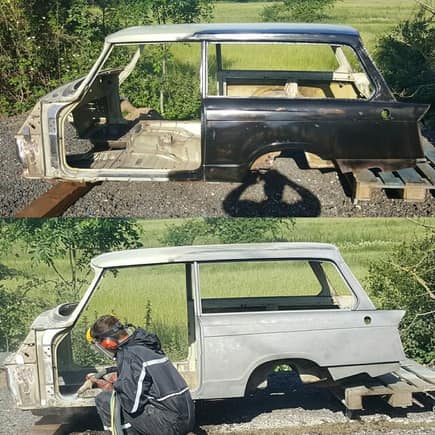 A triumph herald estate we stripped back in the summer. cant wait for those long warm days to return!