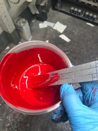 Radiant red just Glows 
Love it