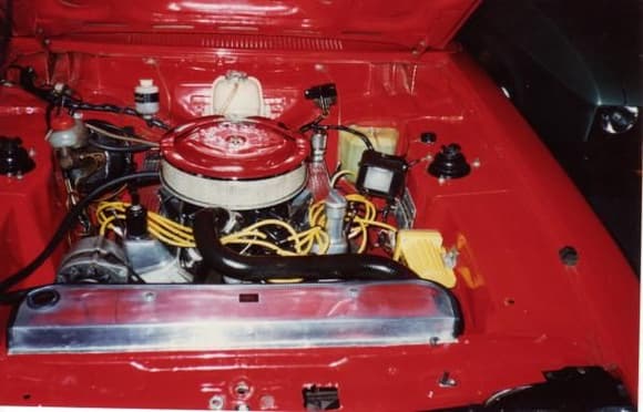 The engine bay as it once looked before the blow up.