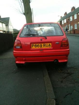 from the rear. ( the width of the steel wheels is cringe worthy)