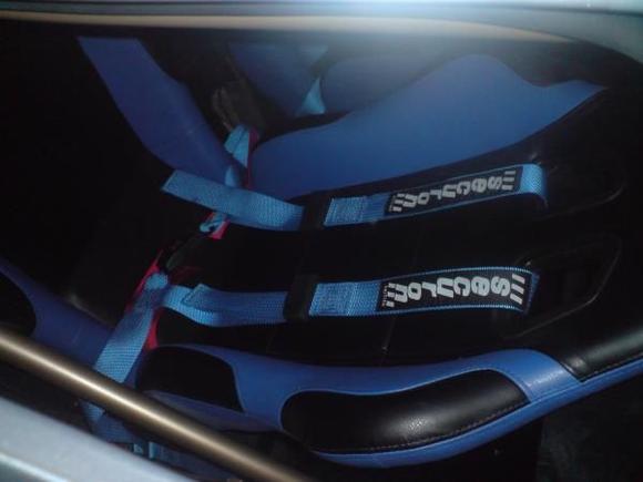 seats and harnesses fitted