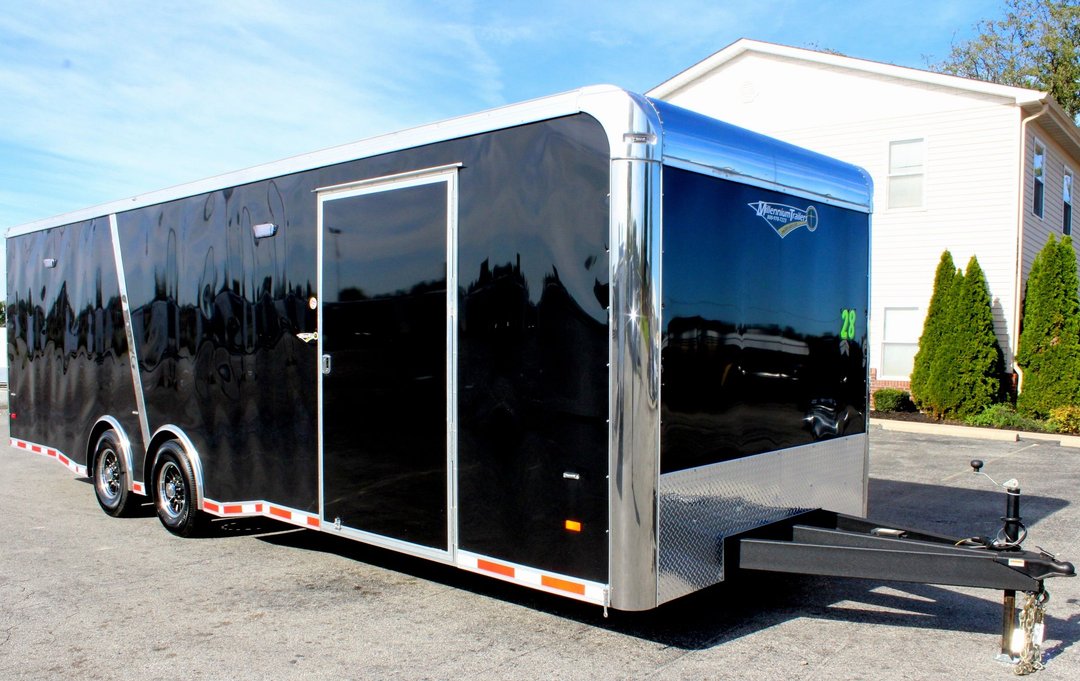 2019 28' Black Enclosed Race Trailer w/Orange for Sale in