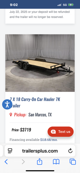 2025 18’ flatbed car hauler  for Sale $4,000 