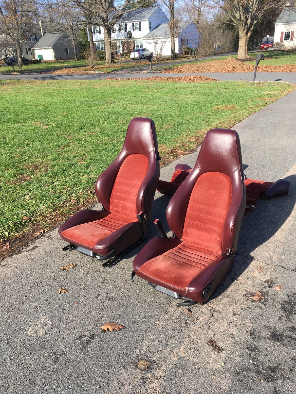 Interior/Upholstery - Porsche 944 factory burgandy sport seats option code 383/387 incl matching rear seat - Used - 1981 to 1988 Porsche 911 - 1983 to 1991 Porsche 944 - Medford, NJ 08055, United States