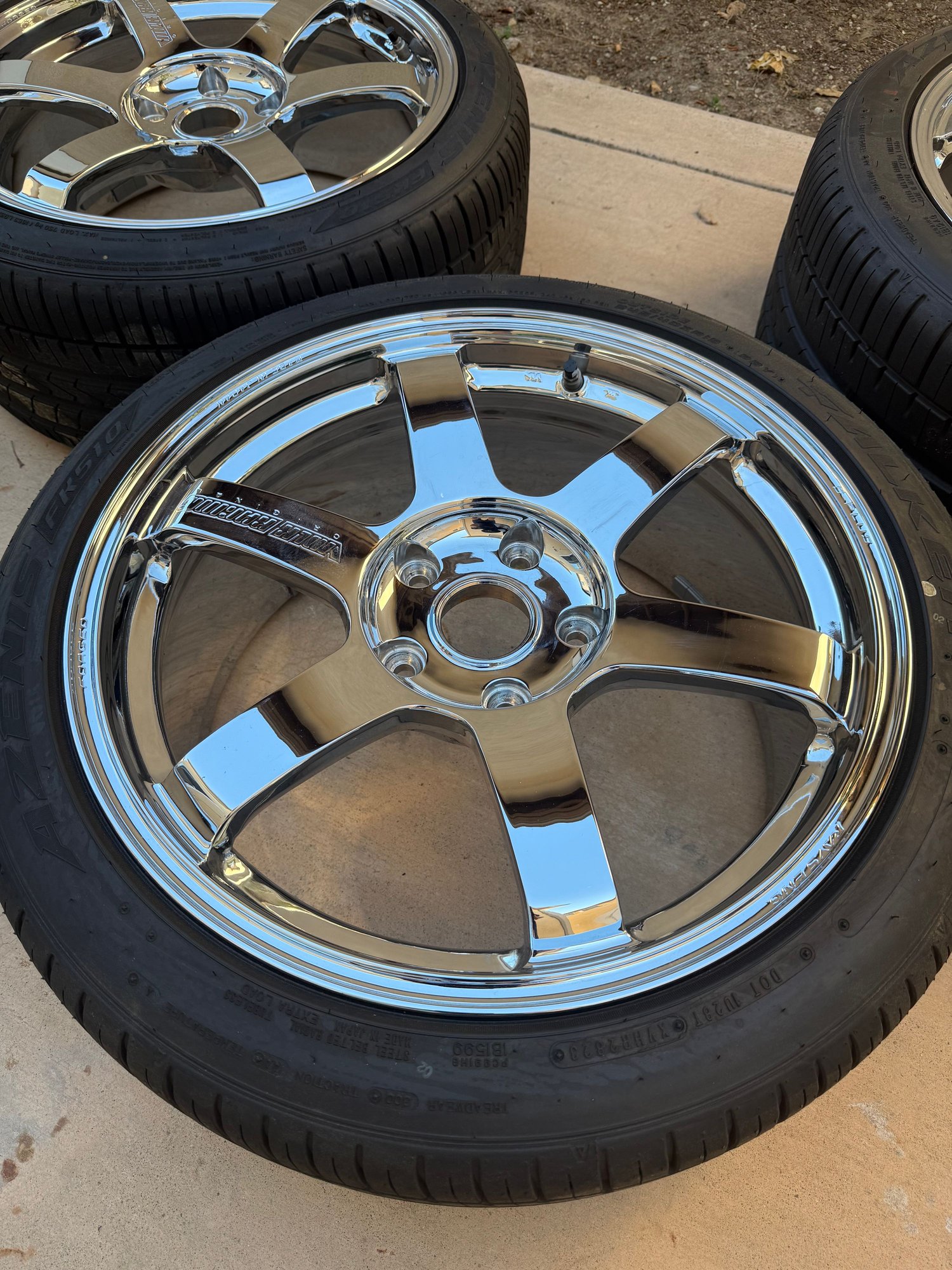 Wheels and Tires/Axles - Volk Racing TE37 19x9 // 10.5 5x130 - Triple Chrome Finish - Used - All Years  All Models - Orange County, CA 92618, United States