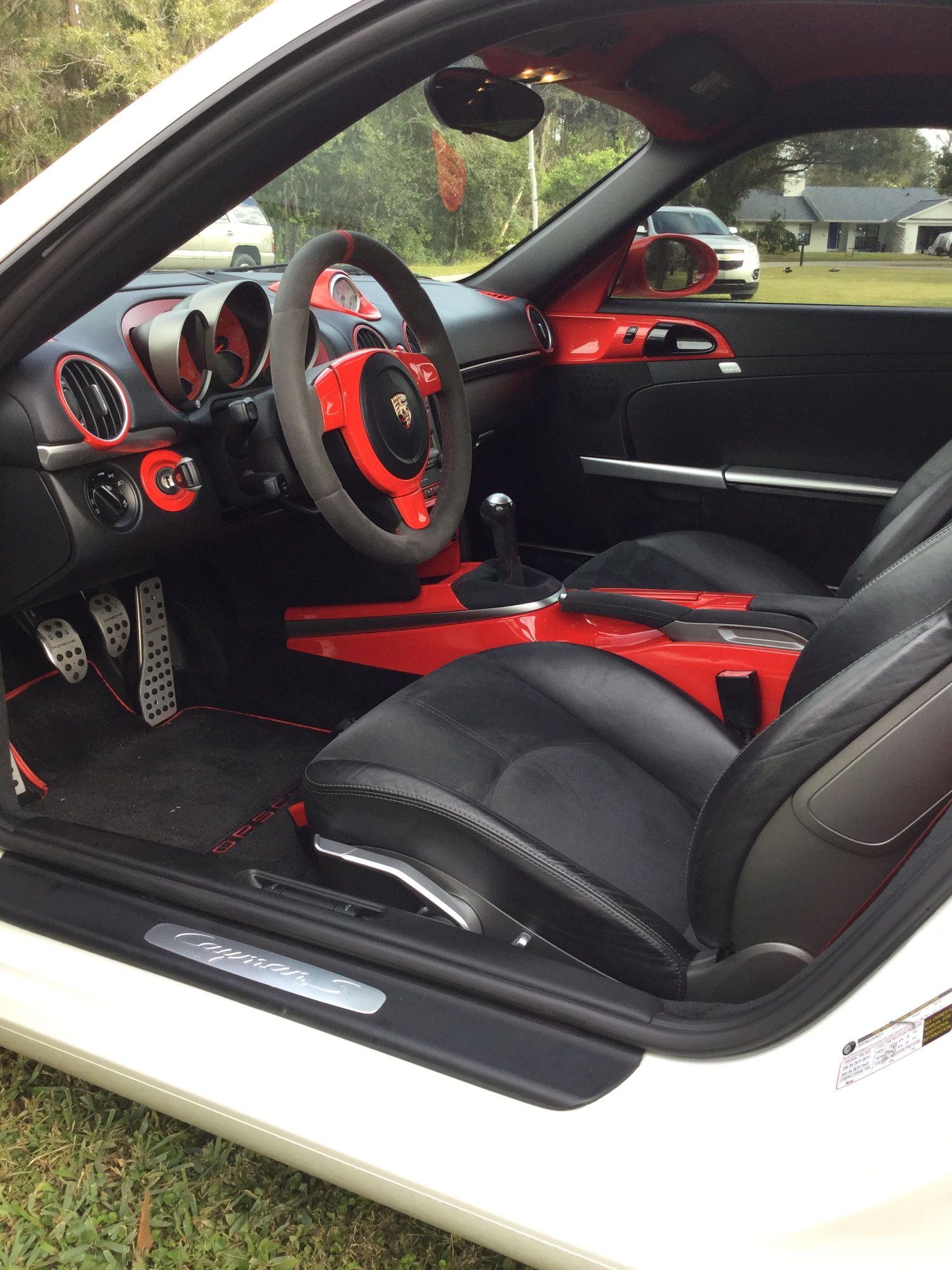 2006 Porsche Cayman - 2006 Cayman S white with red and black accents - Used - VIN WP0AB29846U782890 - 104,322 Miles - 6 cyl - 2WD - Manual - Coupe - White - Tampa, FL 33624, United States