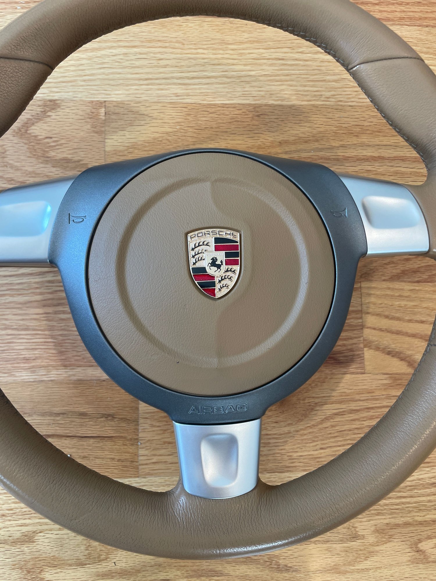 Interior/Upholstery - 997 / 987 OEM Sport Steering Wheel & Airbag - Sand Beige - Used - 0  All Models - Boston, MA 02127, United States