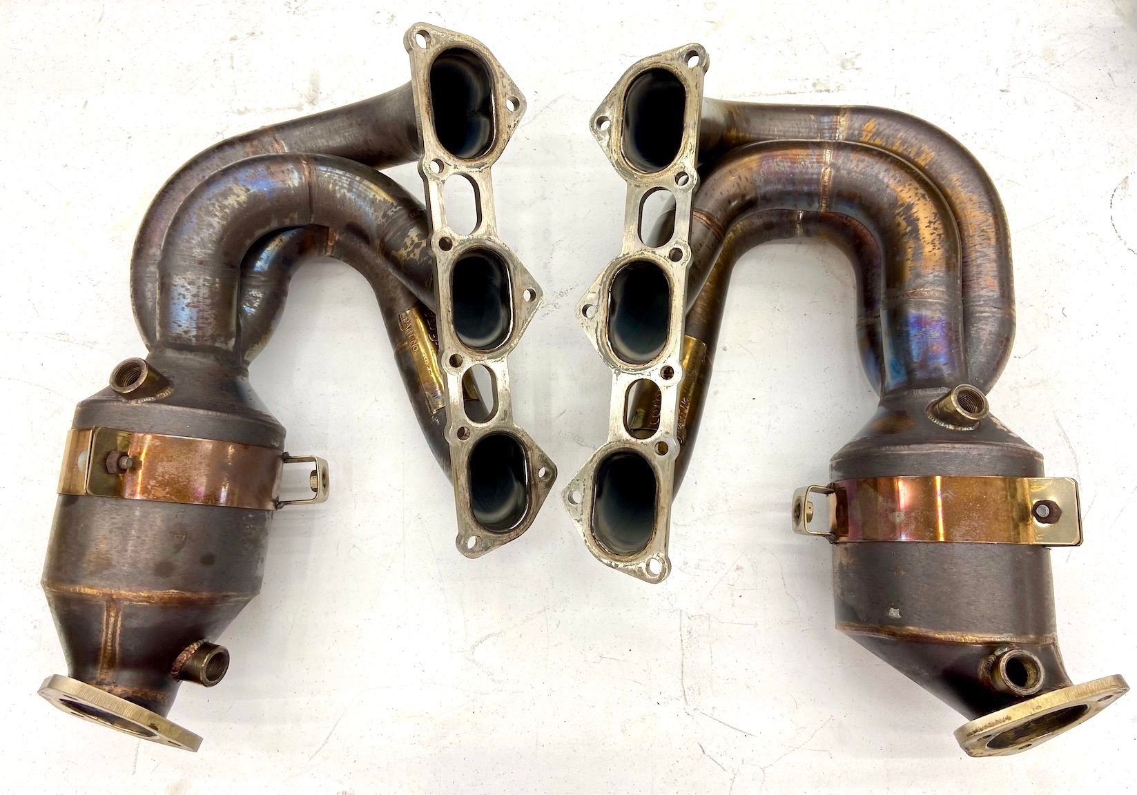 Engine - Exhaust - Cargraphic Long Tube headers w 200 cell HJS Cats for 718 GT4/Spyder/GTS 4.0 - Used - All Years  All Models - All Years  All Models - Jersey City, NJ 07302, United States