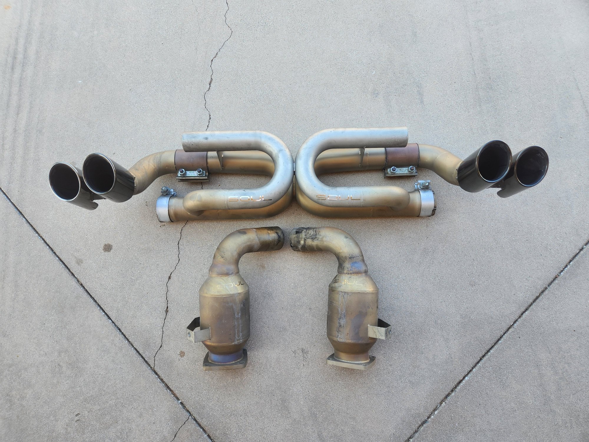 Engine - Exhaust - Like new Soul Performance Cats, Xpipe & OEM Black Chrome  Dual Tips / Non-PSE 991.2 - Used - 2017 to 2019 Porsche 911 - Fullerton, CA 92835, United States
