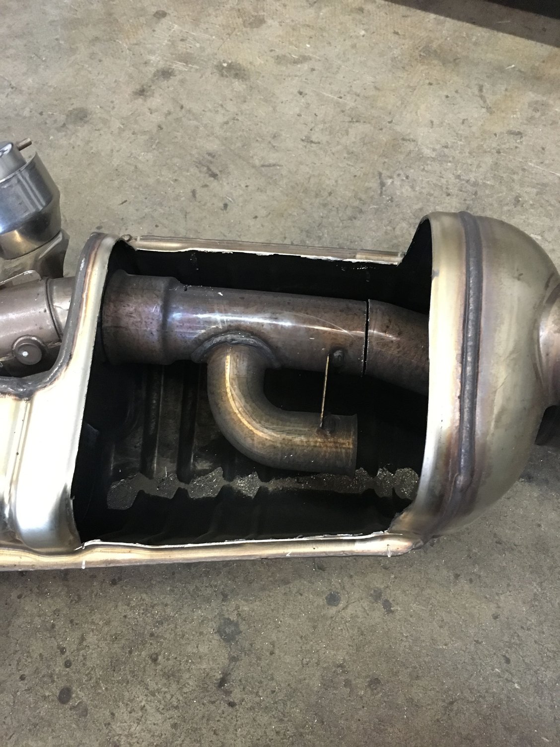 In case anyone wants to see what the inside of the muffler looks like