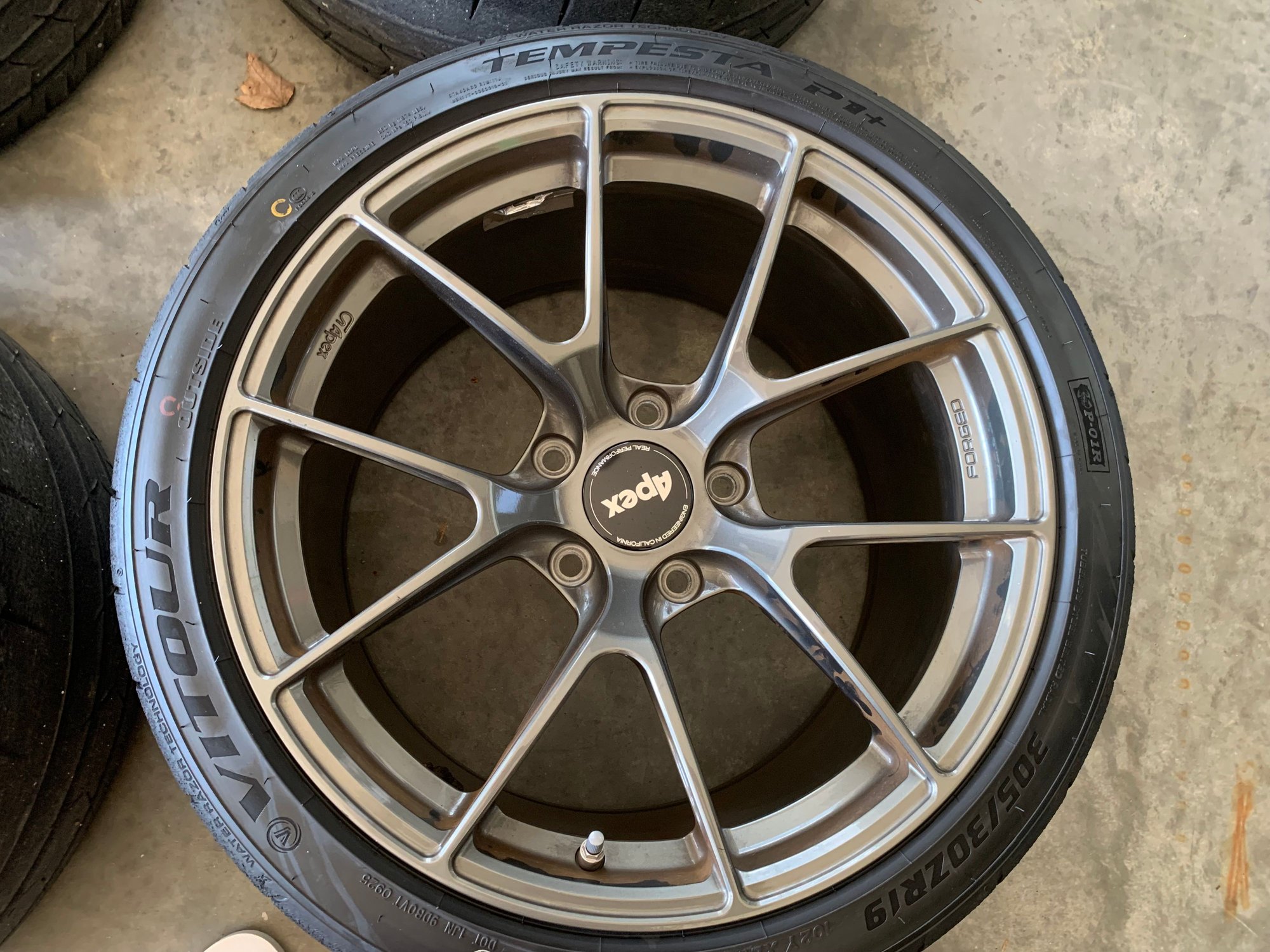 Wheels and Tires/Axles - 19" APEX RACING VS-5RS ANTHRACITE WHEELS AND TEMPESTA P1 P-01R TIRES WITH TPS - Used - Marvin, NC 28173, United States