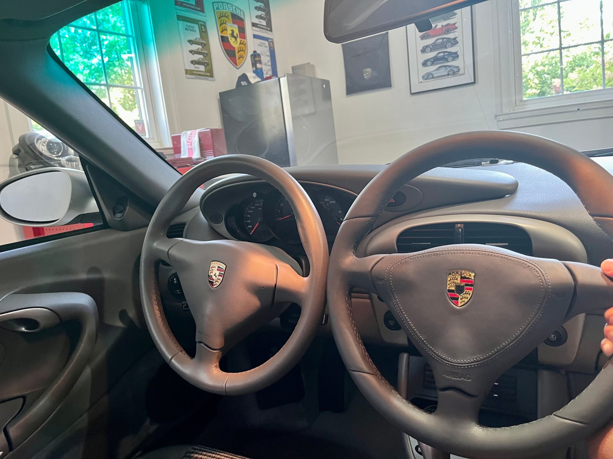 Steering/Suspension - Porsche 911 996 Custom Grey Full Leather Steering Wheel - New - 2000 to 2004 Porsche 911 - Ellicott City, MD 21042, United States