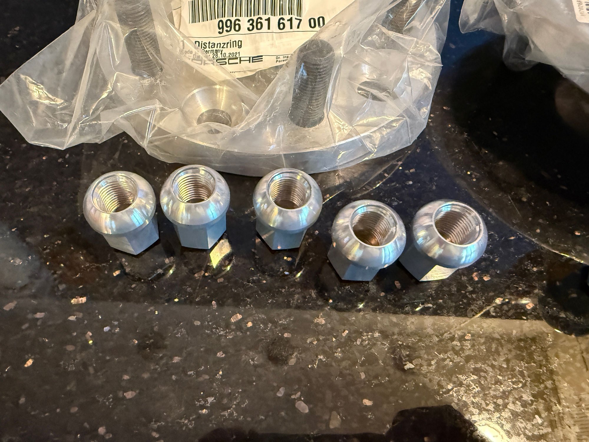 Wheels and Tires/Axles - New OEM Porsche 17mm spacers + (10) new lug nuts - 996 997 991 5x130 - Used - 1946 to 2026 Porsche All Models - Tenafly, NJ 07670, United States