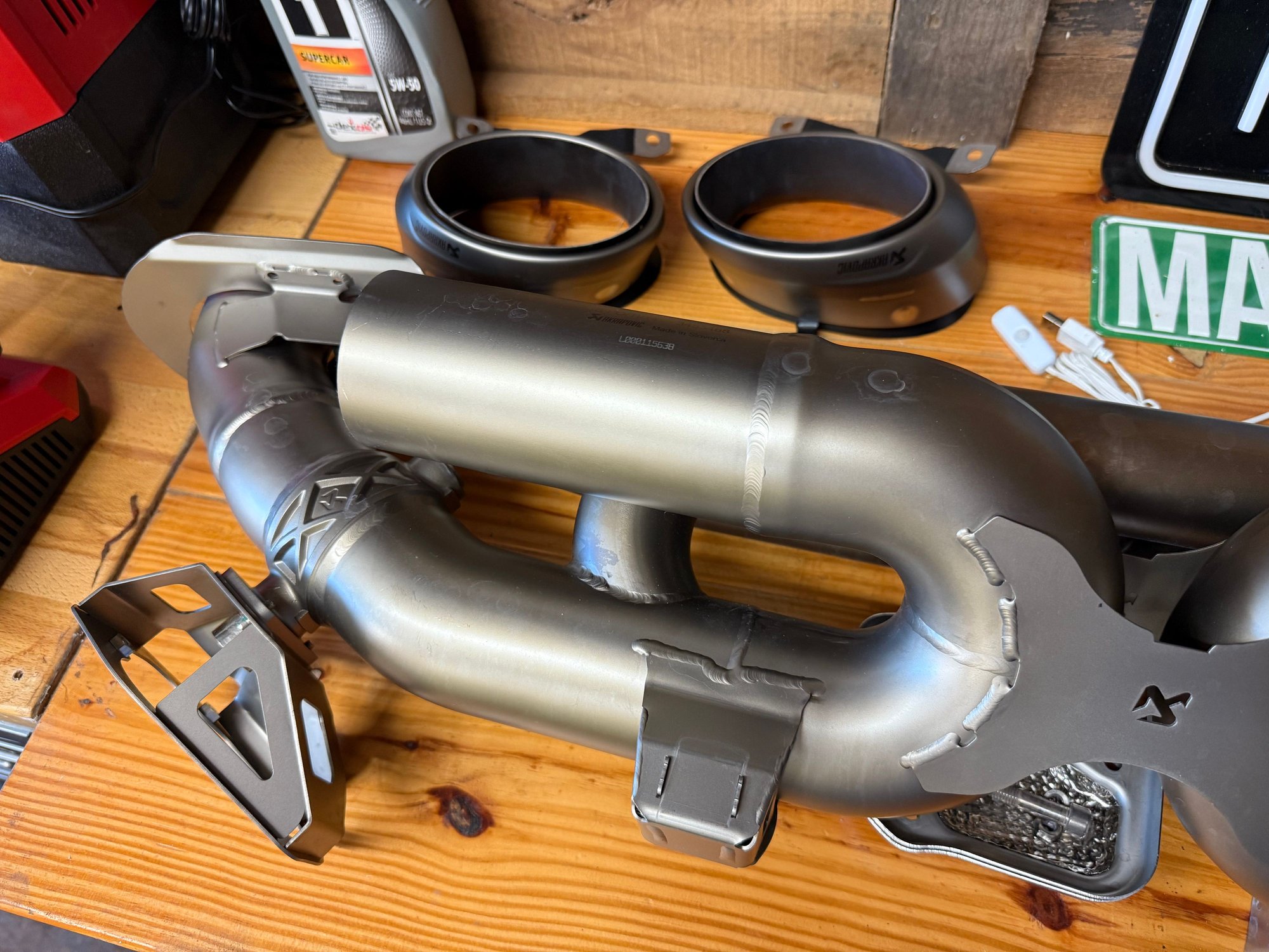 Engine - Exhaust - Akrapovic titanium exhaust and link pipes w/sport cats 992 911 Carerra S - Used - 2020 to 2025 Porsche 911 - Murfreesboro, TN 37128, United States