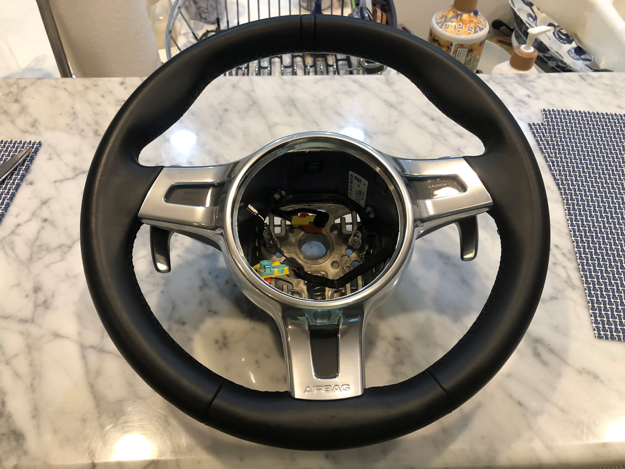 Steering/Suspension - Sport Steering Wheel black leather for 981 / 991 - Used - 2014 to 2016 Porsche Cayman - Destin, FL 32541, United States