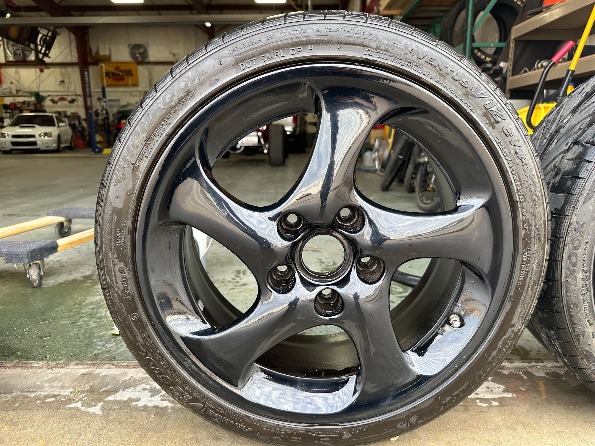 OKC OEM Porsche turbo twist II hollow wheels 18x11 18x8 black