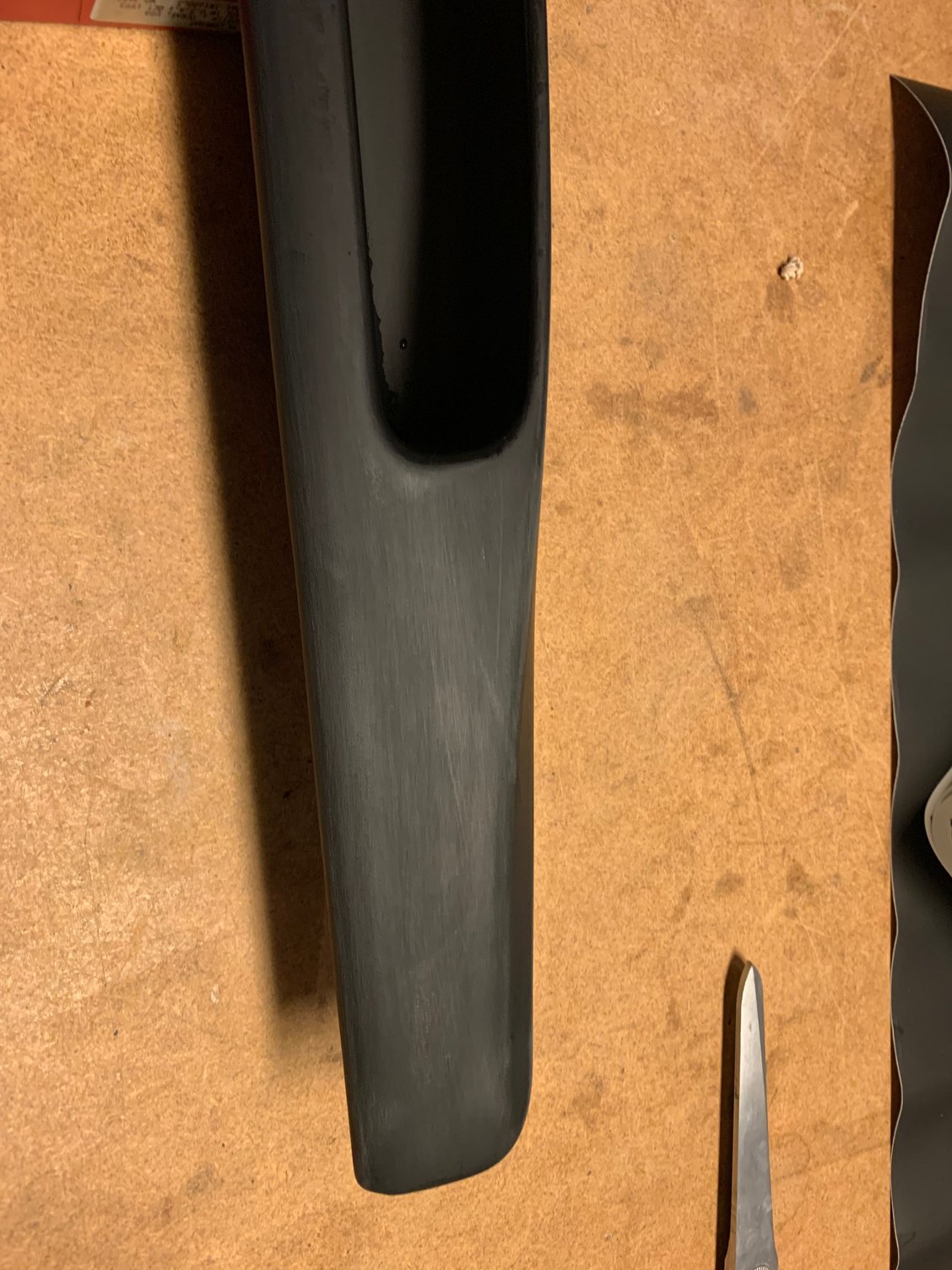 This is after light sanding with 320.  If you dont, the scratches will show through the vinyl.