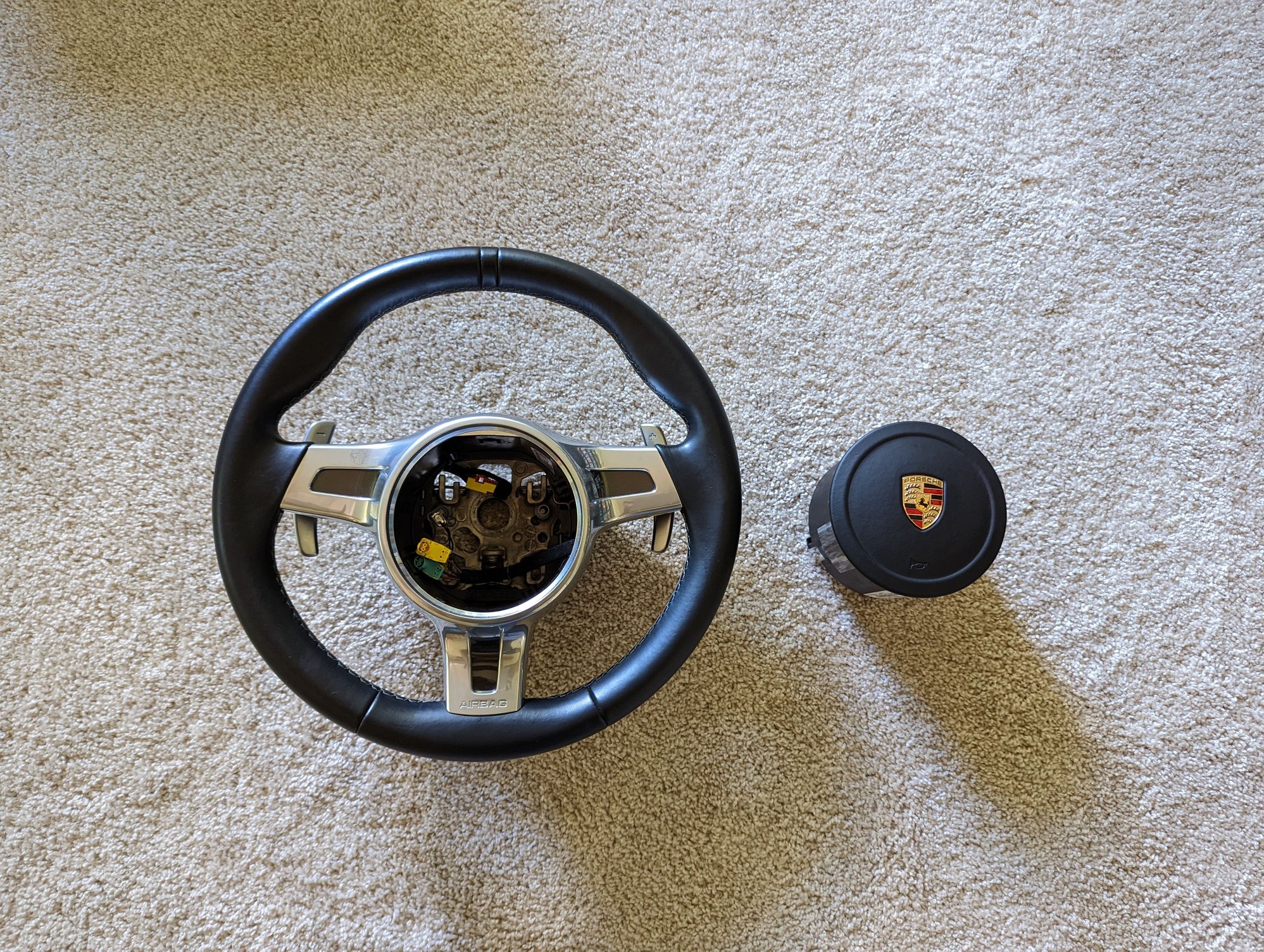 Interior/Upholstery - 991 Leather Sport Design Steering Wheel (PDK) & Airbag - Used - 2004 to 2019 Porsche 911 - Woodinville, WA 98072, United States