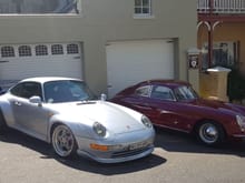 real deal RHD (1 of 58 i think) next to my Ruby Red (another great P color from 1960) 