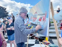 Artist Bill Patterson creating another one of Victory Lane paintings in a very short period of time ~20 mins. billpattersonart.com