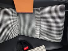 My black/white Pepita shown with OEM black/dark silver Houndstooth (leather is OEM Natural Brown, which shows a shade or two darker in person)