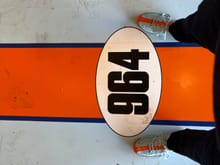 Spokes has 964 and Gulf colours on his garage floor. My driving shoes match. 