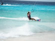 OK, this was a guy shot. A very pretty and very capable young lady on a Kite Board.