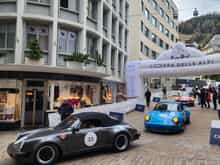 Porsche arrivals at the Coppa delle Alpi