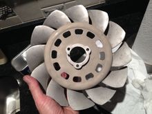 Engine Fan media blasted and repainted