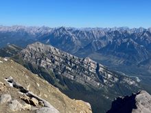 The view from Bourgeau Peak just outside of Banff.  Tough hike!