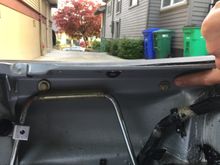 water leaked from bolt holes.  plastic washer wasn't making a water tight seal