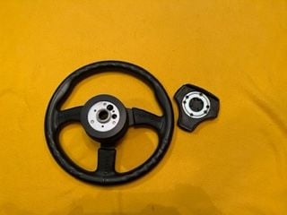 Steering/Suspension - 930S Sport Style Look Black Leather Steering Wheel Fits 911 / 930 Includes offset Hub - Used - 1979 to 1989 Porsche 911 - Houston, TX 77031, United States