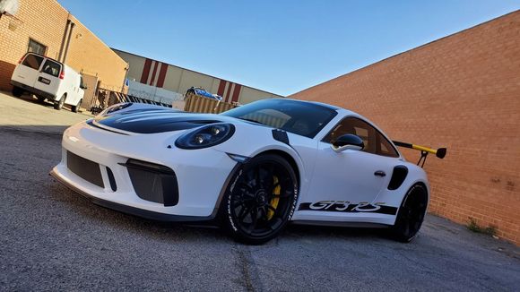 GT3 RS At DBX backyard where it got wrapped and graphics added.