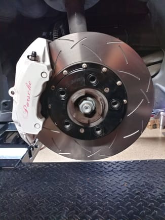 dba 2-piece front rotors (only have to buy the rotor rings the next time) and the aluminum hubs reduce unsprung weight