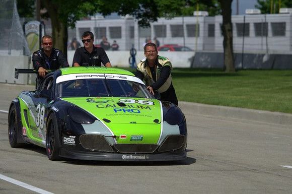 2013 Detroit GP - Dr. Jim Norman qualifies outside pole to split a pair of factory backed Mazda GX diesel prototype GT cars.  We finished 2nd and went on to win the Team and Driver's Championship after the final race at Lime Rock Park in September 2013.
