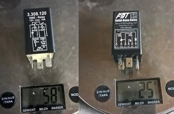Stock vs. F9T solid-state relay