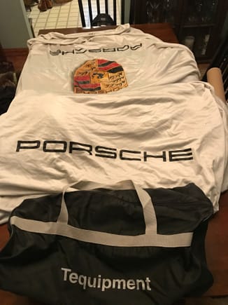 Used Porsche Tequipment car cover designed specifically for the narrow body 996.  Fits like a glove, exterior is a neoprene type material, interior is a soft fleece.  The cover is in great condition with no rips, duffle bag included.  $125 plus shipping.  