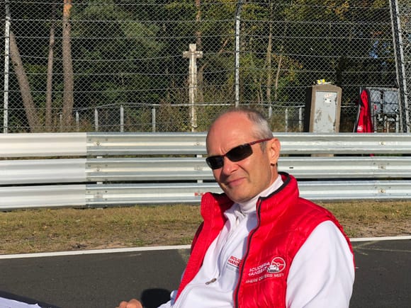 One of the best instructors at the Scuderia Hanseat.  Notice the cross in the background -  Schwedenkreutz