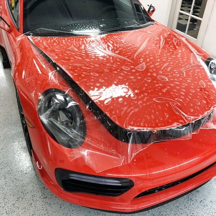 991 Lava Orange Turbo S protected with XPEL