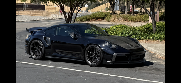 Stage 2+ (from SAMBO, such a pleasure to work with) catless, header, Klein valved exhaust + CF exhaust tips.
VT forged wheels w/ velvet/'frost' finish
topcar wing w/ PORSCHE decal; topcar CF side intake vents; Darwin CF gt3 style hood; topcar front bumper CF inserts; MOSHAMMER side skirts, rear diffuser, front chin spoiler; Bilstein Evo pro coilover (GAME CHANGER!! no more bouncey suspension after KW lowering springs); magnetic paddle shifters; COMING SOON 1016 industries rear wing w/ 3" riser  