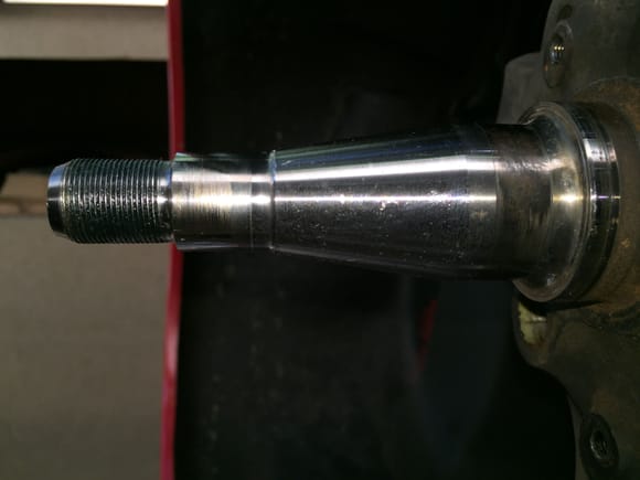 Passenger's side spindle, view is from directly below.