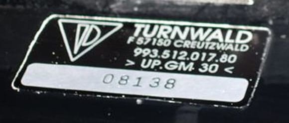 Turnwald GT2 Wing Sticker 993 512 017 80